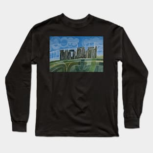 Stonehenge Watercolour Landscape England Long Sleeve T-Shirt